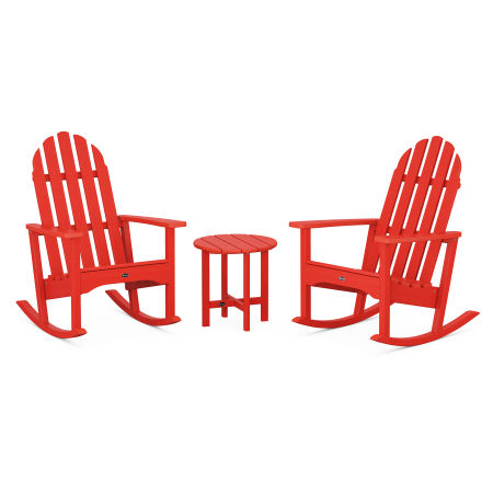 Trex Outdoor Furniture Cape Cod 3-Piece Adirondack Rocker Set in Sunset Red