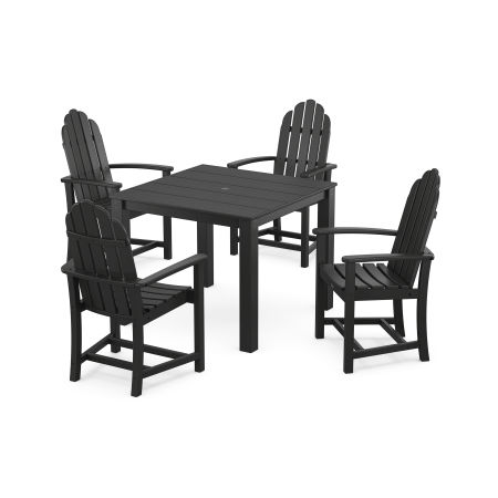 POLYWOOD Cape Cod Adirondack 5-Piece Parsons Dining Set in Charcoal Black