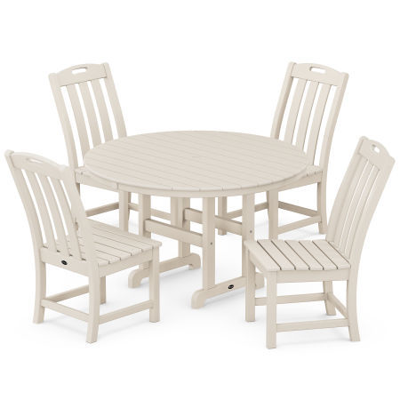 Yacht Club 5-Piece Round Side Chair Dining Set in Sand Castle
