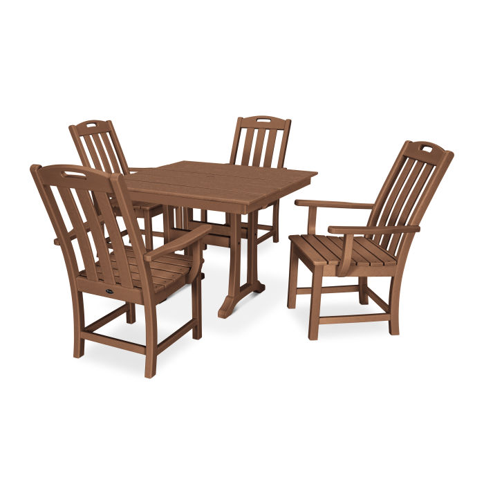 Trex Outdoor Furniture Yacht Club 5-Piece Farmhouse Trestle Arm Chair Dining Set