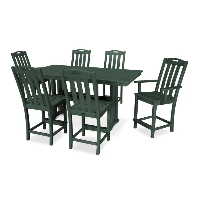 Trex Outdoor Furniture Yacht Club 7-Piece Farmhouse Trestle Counter Set