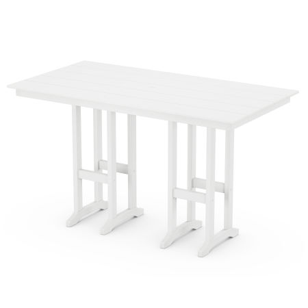 POLYWOOD Monterey Bay 37" x 72" Bar Table in Classic White
