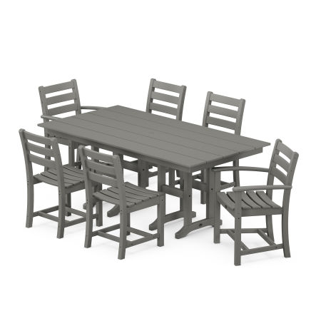 POLYWOOD Monterey Bay 7-Piece Farmhouse Dining Set in Stepping Stone