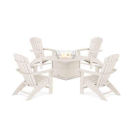 Yacht Club Adirondack 5-Piece Set with Fire Pit Table
