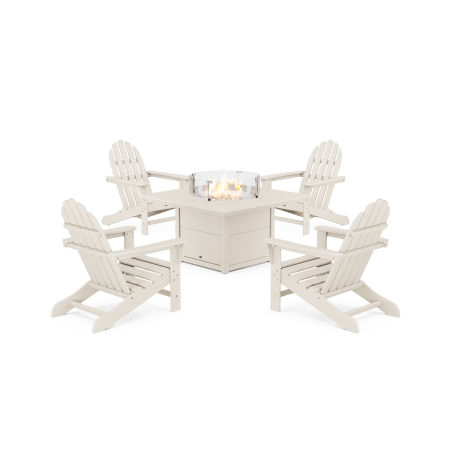 Trex Outdoor Furniture Cape Cod Adirondack 5-Piece Set with Square Fire Pit Table