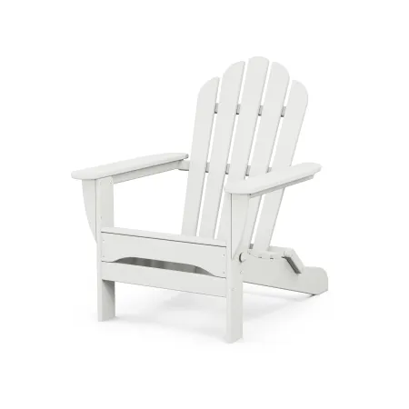 POLYWOOD Monterey Bay Folding Adirondack Chair in Classic White