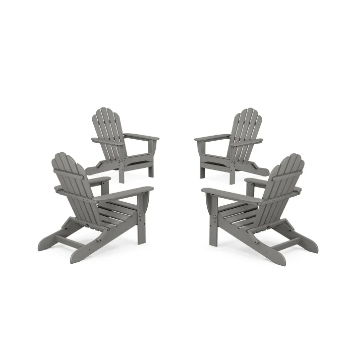 POLYWOOD 4-Piece Monterey Bay Folding Adirondack Chair Conversation Set