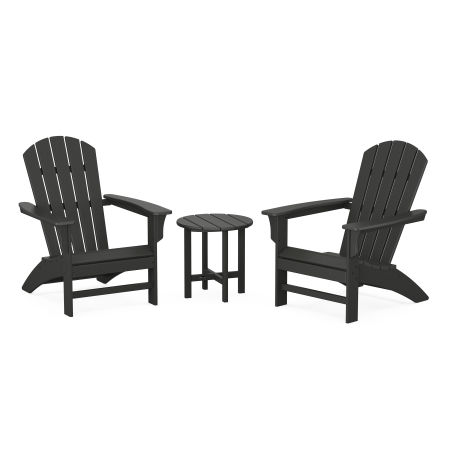 Trex Outdoor Furniture Yacht Club 3-Piece Adirondack Set in Charcoal Black