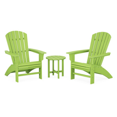 Trex Outdoor Furniture Yacht Club 3-Piece Curveback Adirondack Set in Lime