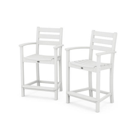 POLYWOOD Monterey Bay 2-Piece Counter Chair Set in Classic White