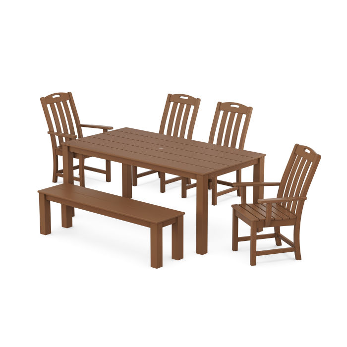 POLYWOOD Yacht Club 6-Piece Parsons Dining Set with Bench