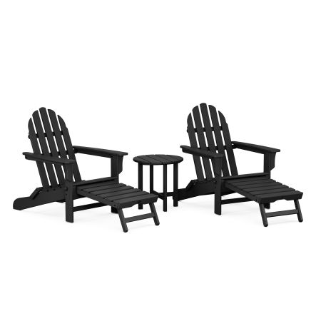 Trex Outdoor Furniture Cape Cod 3-Piece Ultimate Adirondack Set in Charcoal Black