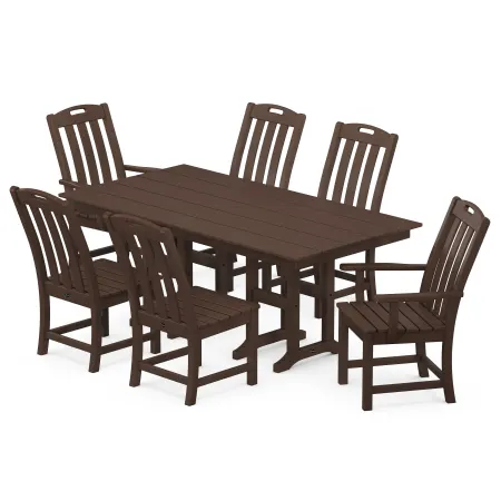 POLYWOOD Yacht Club 7-Piece Farmhouse Dining Set in Vintage Lantern