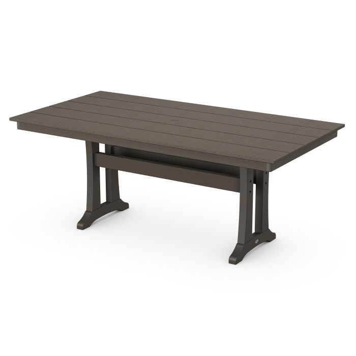 Farmhouse Trestle 37" x 72" Dining Table in Vintage Finish