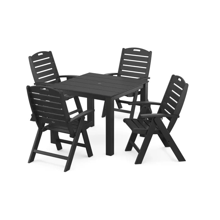 POLYWOOD Yacht Club Highback Chair 5-Piece Parsons Dining Set