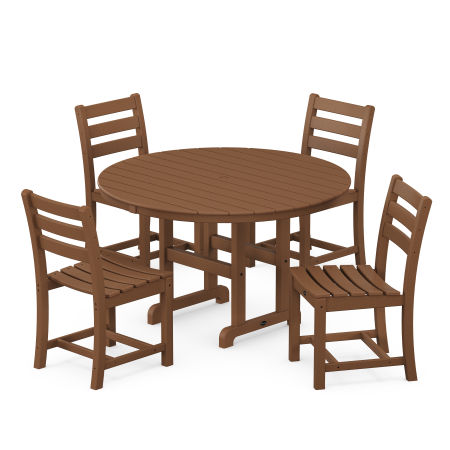 POLYWOOD Monterey Bay 5-Piece Round Side Chair Dining Set in Tree House