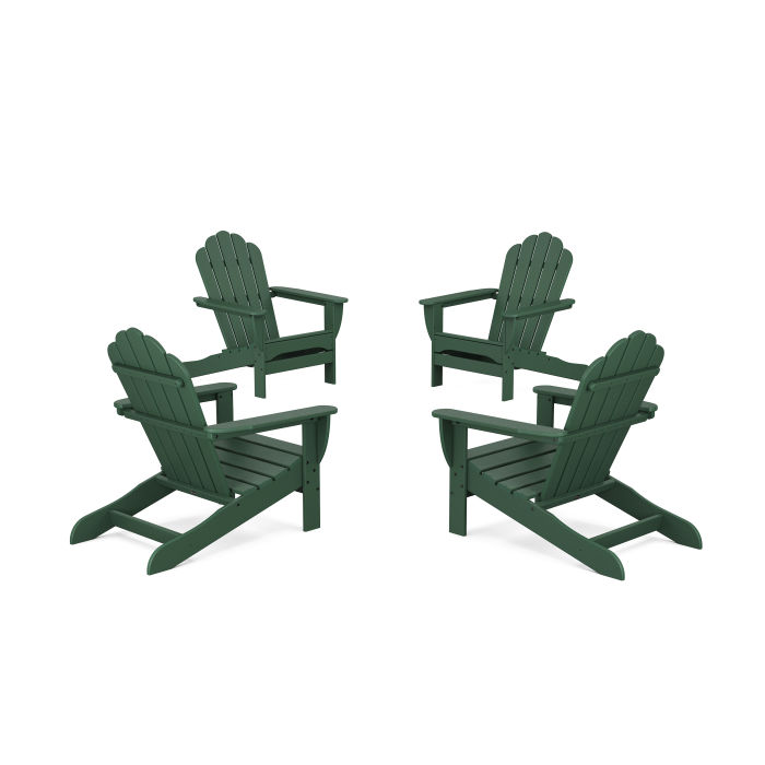 POLYWOOD 4-Piece Monterey Bay Oversized Adirondack Chair Conversation Set