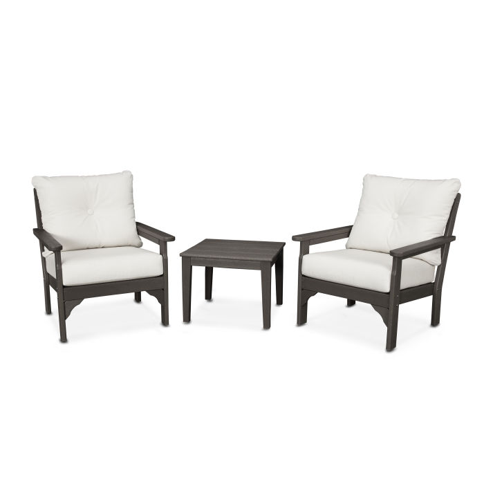 Vineyard 3-Piece Deep Seating Set in Vintage Finish