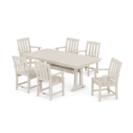 Trex Outdoor Furniture Cape Cod Arm Chair 7-Piece Farmhouse Dining Set with Trestle Legs